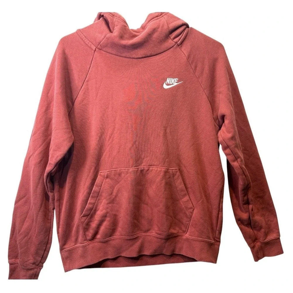Nike Pullover Hoodie Women's Small Rust Long Sleeve Mock Neck Sweatshirt